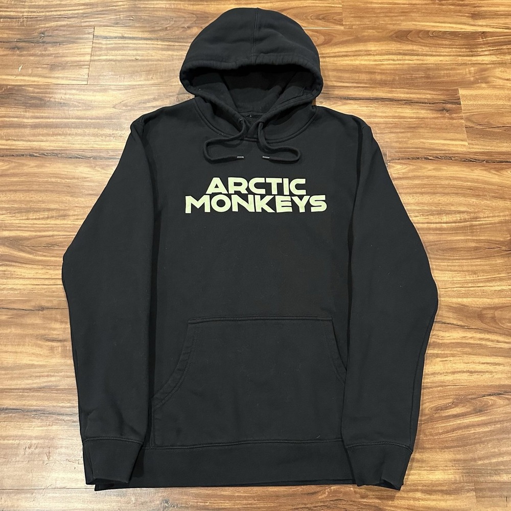 Arctic Monkeys Hoodie Mens Medium Black Pullover Tour 2023 Graphic Fleece
